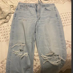 American Eagle light wash ripped jean shorts
